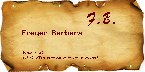 Freyer Barbara névjegykártya